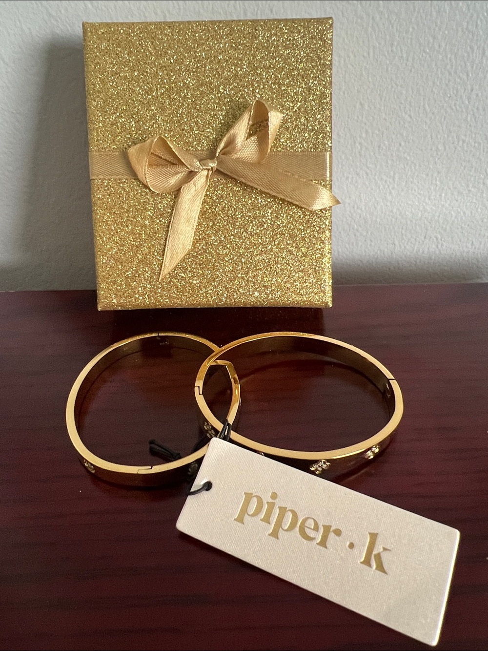Piper K Crystal Accent Bangle Set by Piper K